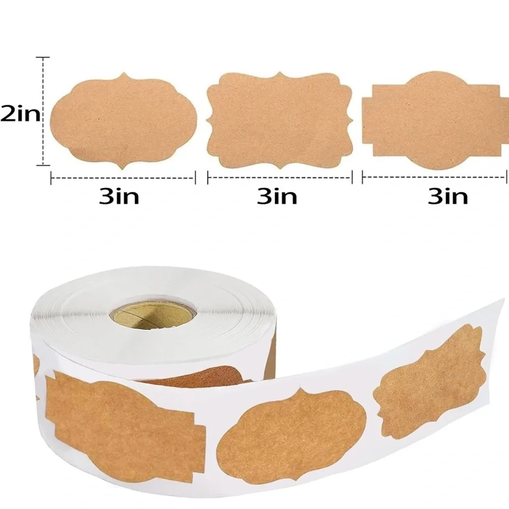 2 Rolls Blank Kraft Labels, Roll of 150 2